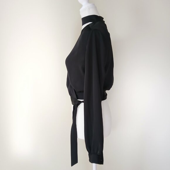 L'Academie Revolve The High Collar Wrap Blouse Size XS - Picture 4 of 9